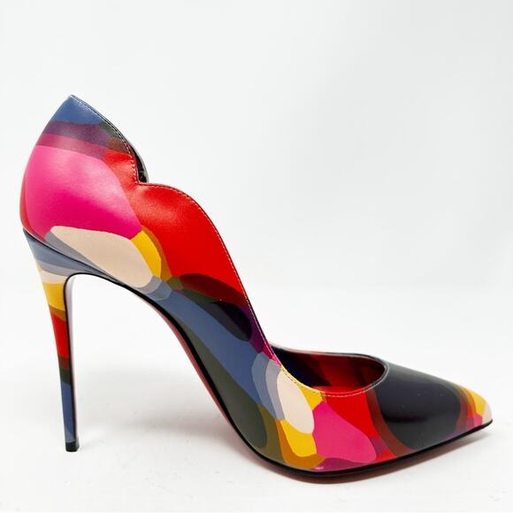 Christian Louboutin Hot Chick 100 Printed Leather Pumps Size 39 - Picture 10 of 16